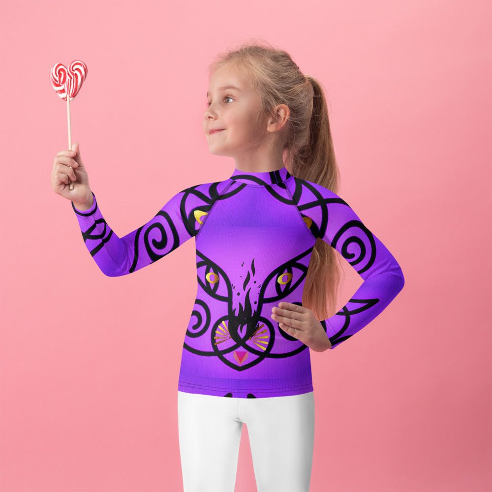 Front Pop Kat Kids Rash Guard #MzKittyz #NikkiDKatArt