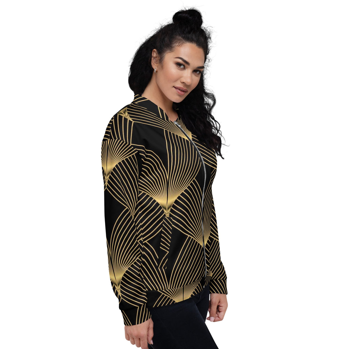 Front Deco Art Signature Unisex Bomber Jacket #MzKittyz #NikkiDKatArt