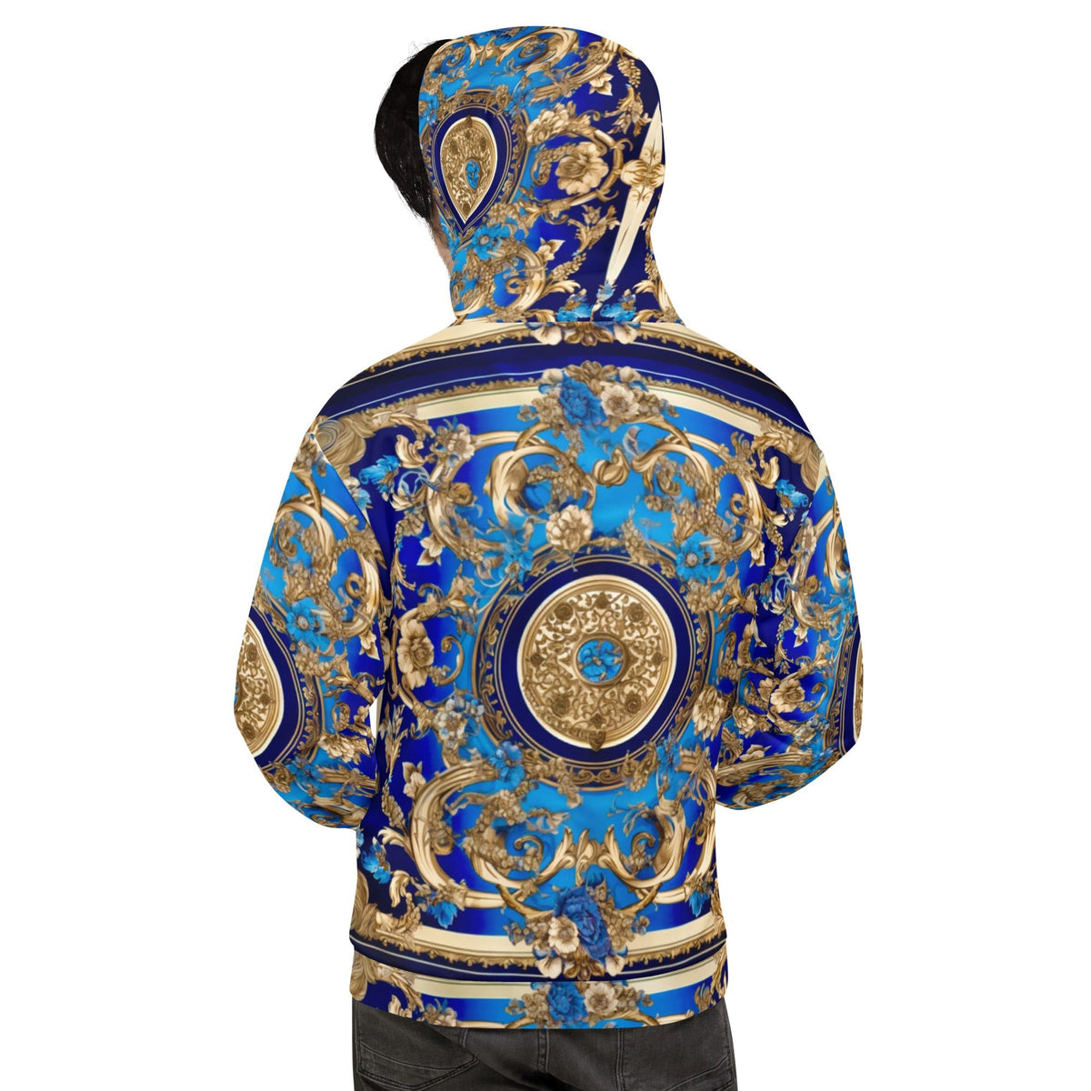 Front Bleu Scarf Baroque Signature Unisex Hoodie Hoodie #MzKittyz #NikkiDKatArt