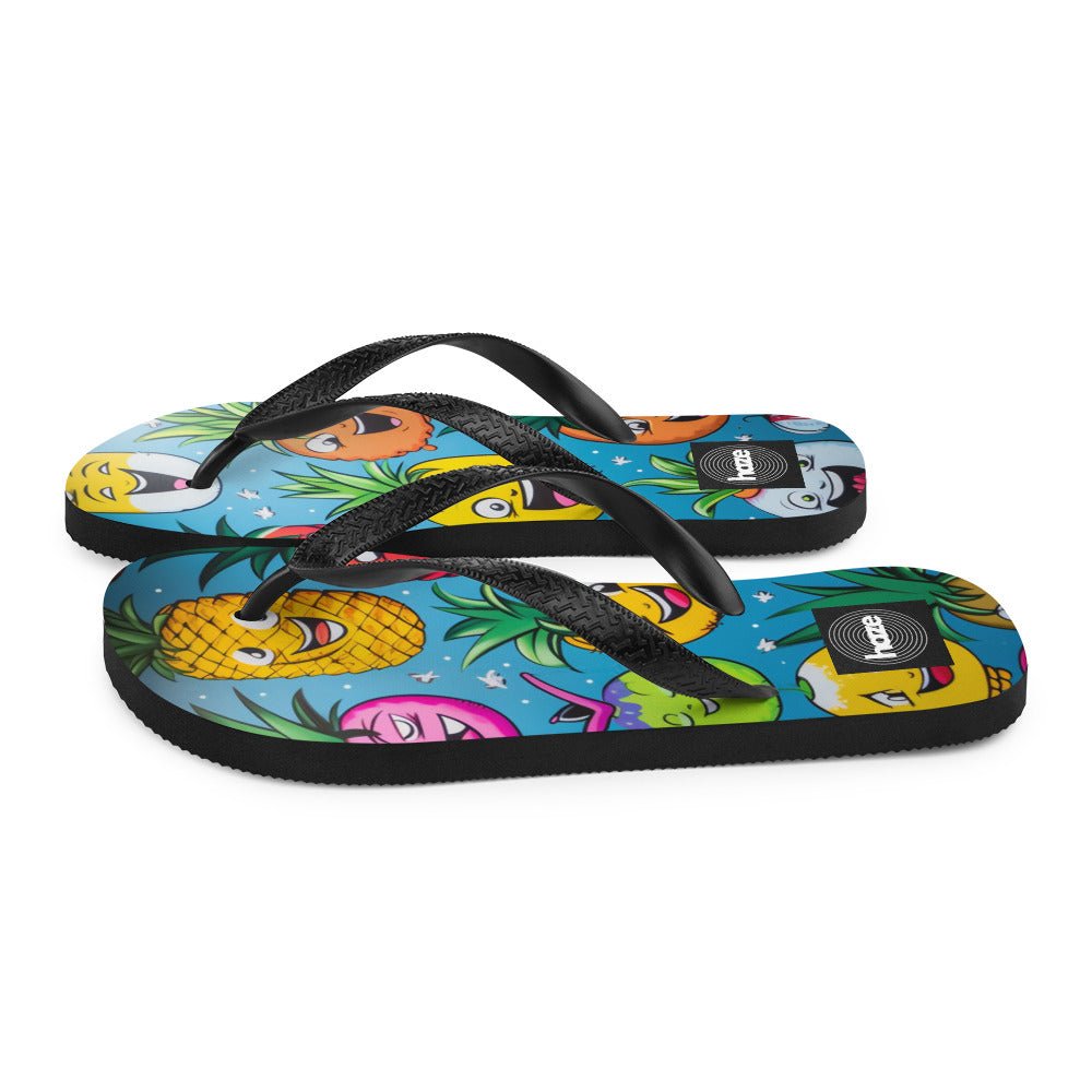 Front U So Funny Pineapple Flip-Flops #MzKittyz #NikkiDKatArt