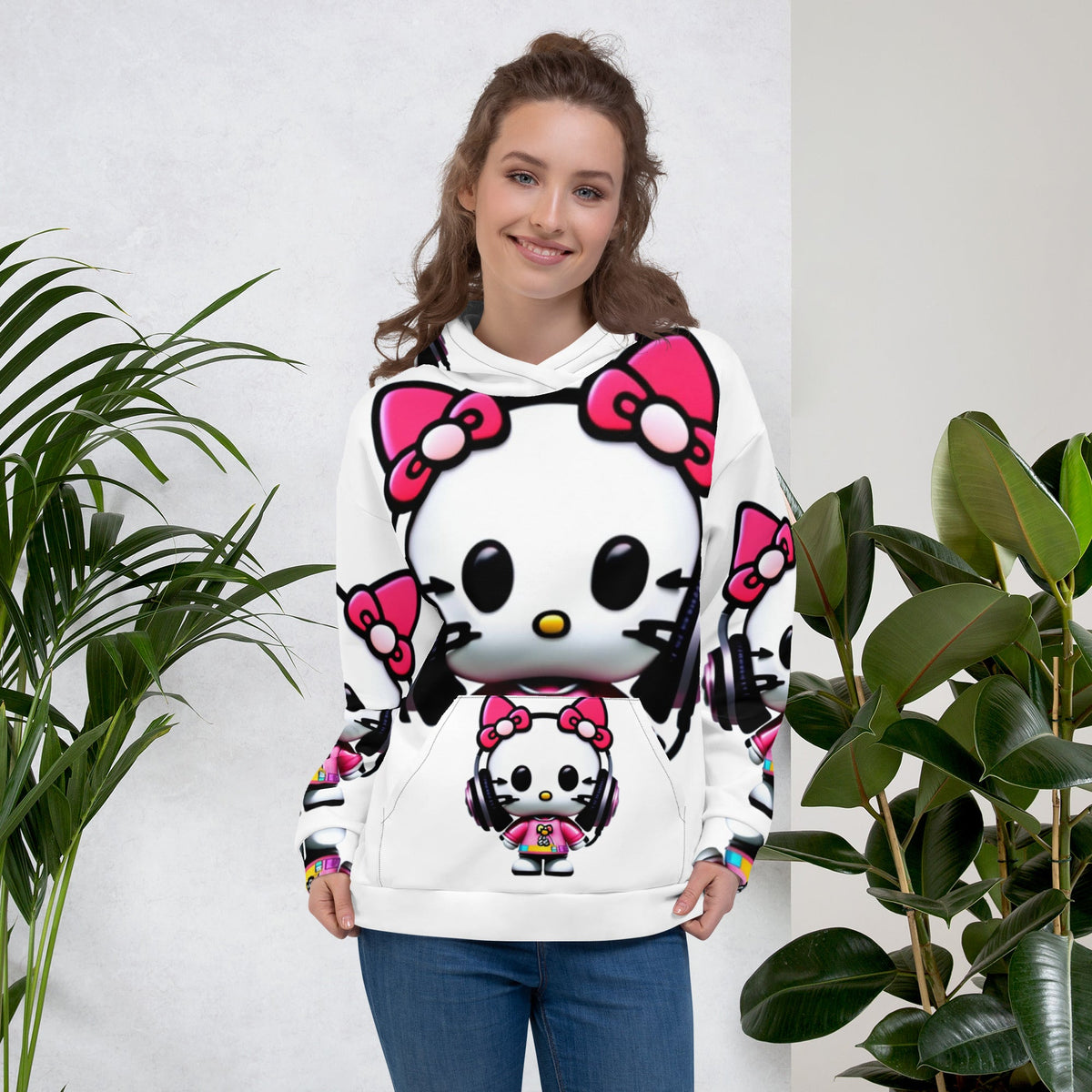 Front Mz Dj Kittyz Pop Unisex Hoodie Hoodie #MzKittyz #NikkiDKatArt
