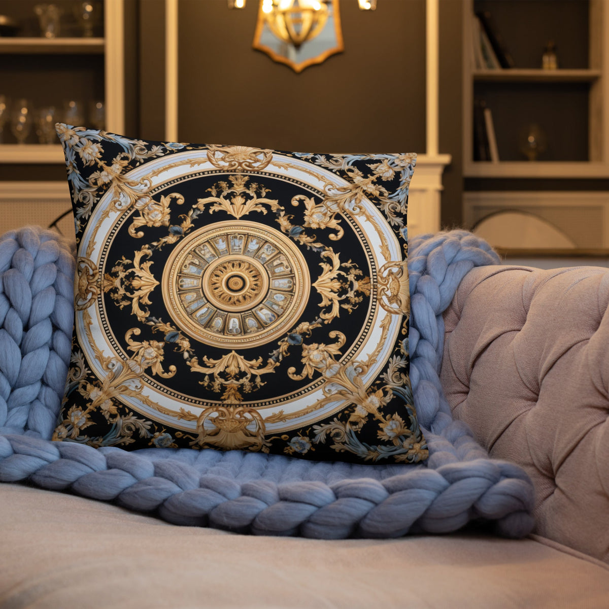 Front Nautical Scarf Design Basic Pillow #MzKittyz #NikkiDKatArt