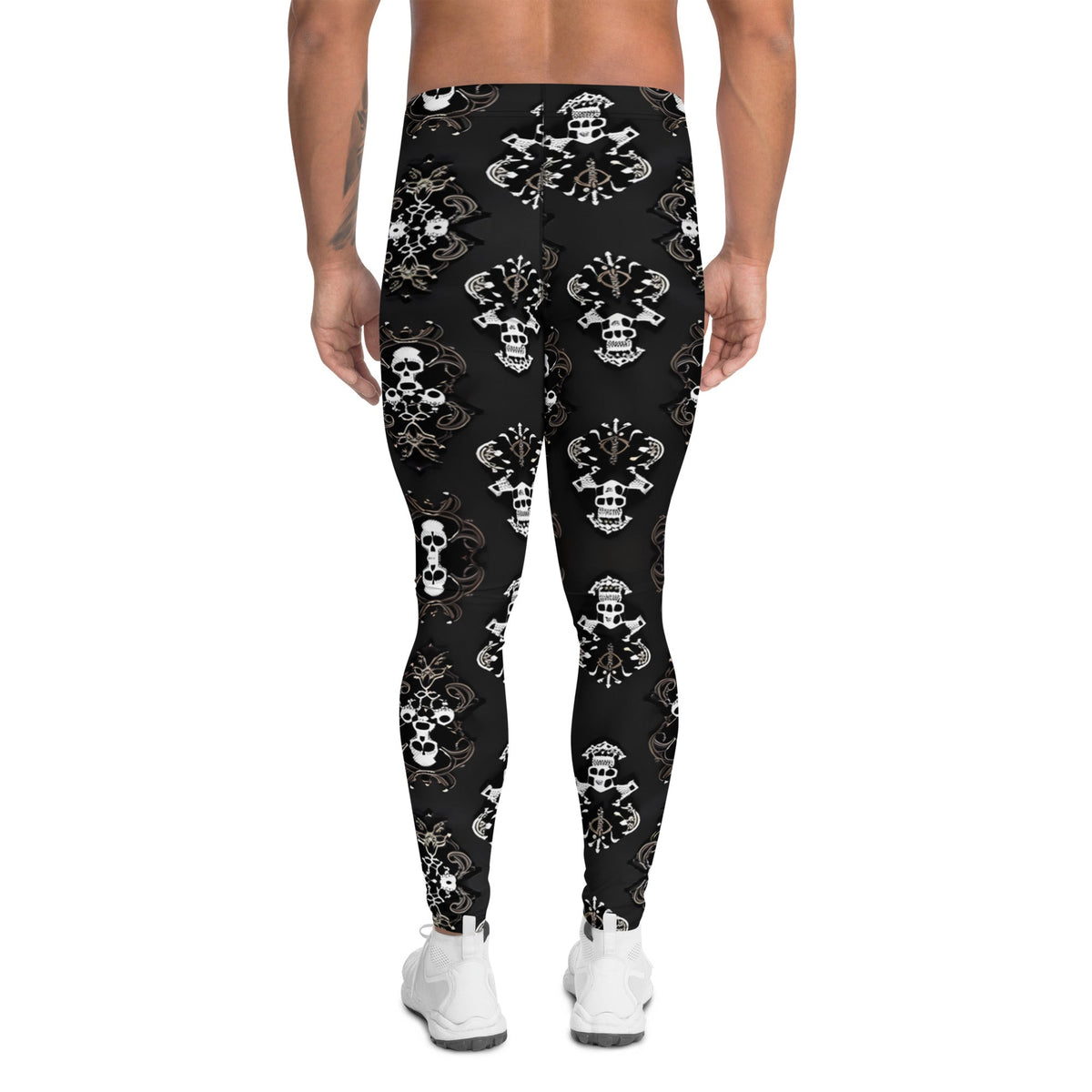 Front Lacie Lace ● Skull Men's Leggings Leggings #MzKittyz #NikkiDKatArt