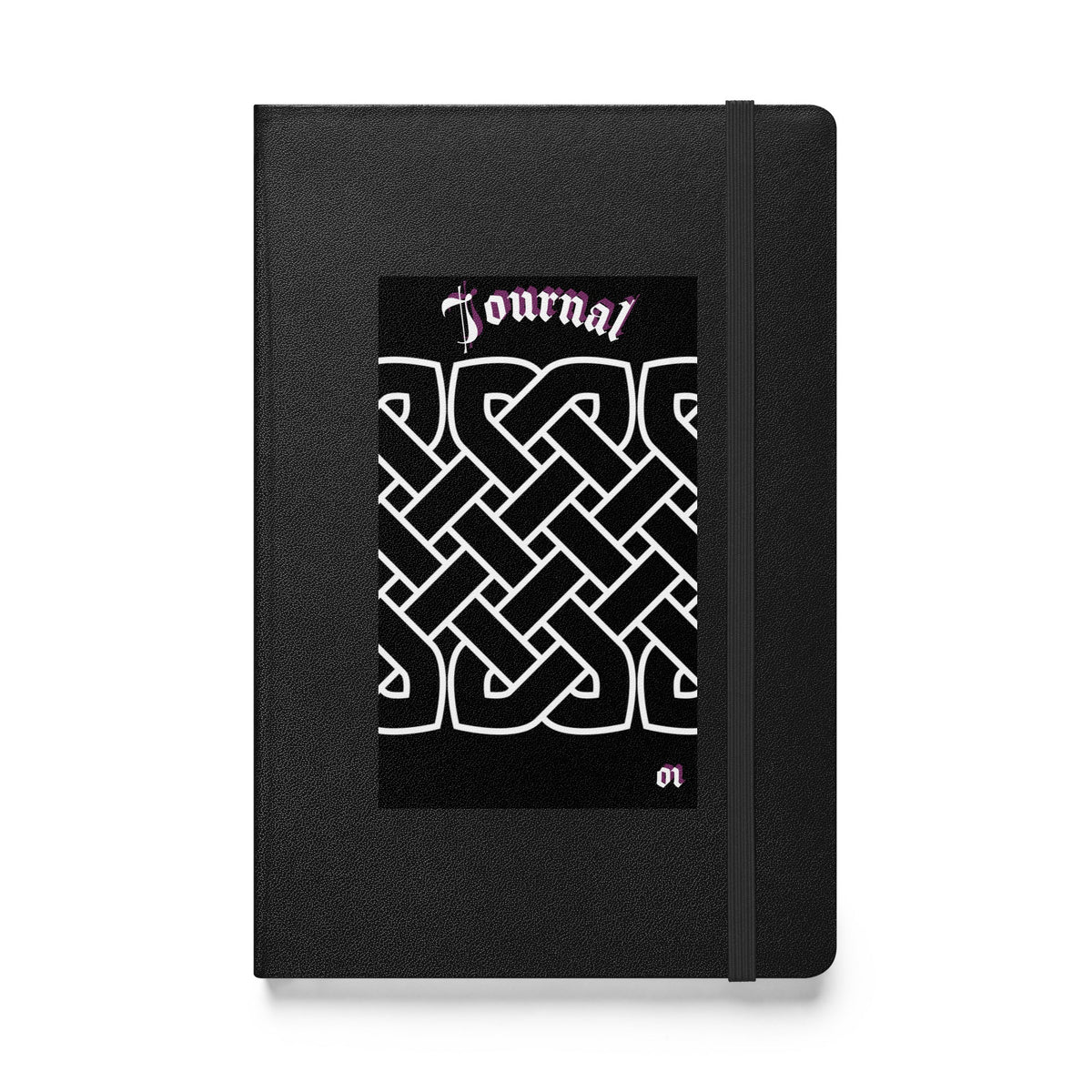 Front Celtic Weave Journal Hardcover bound notebook Black or White Journal #MzKittyz #NikkiDKatArt