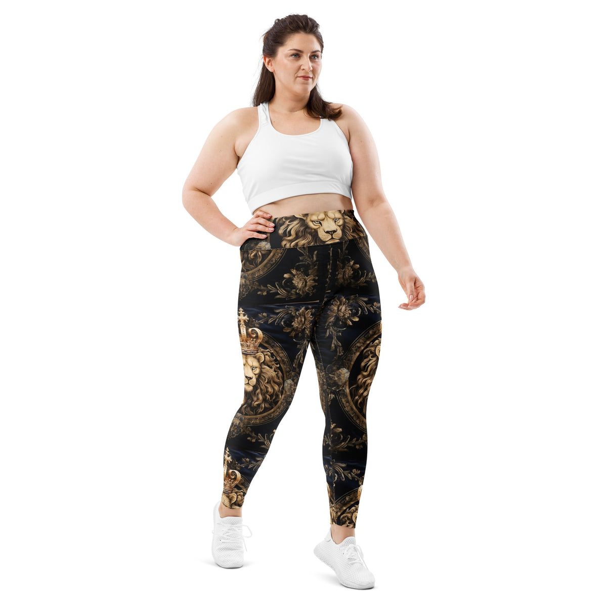 Front Italian Leo All-Over Print Plus Size Leggings Leggings #MzKittyz #NikkiDKatArt