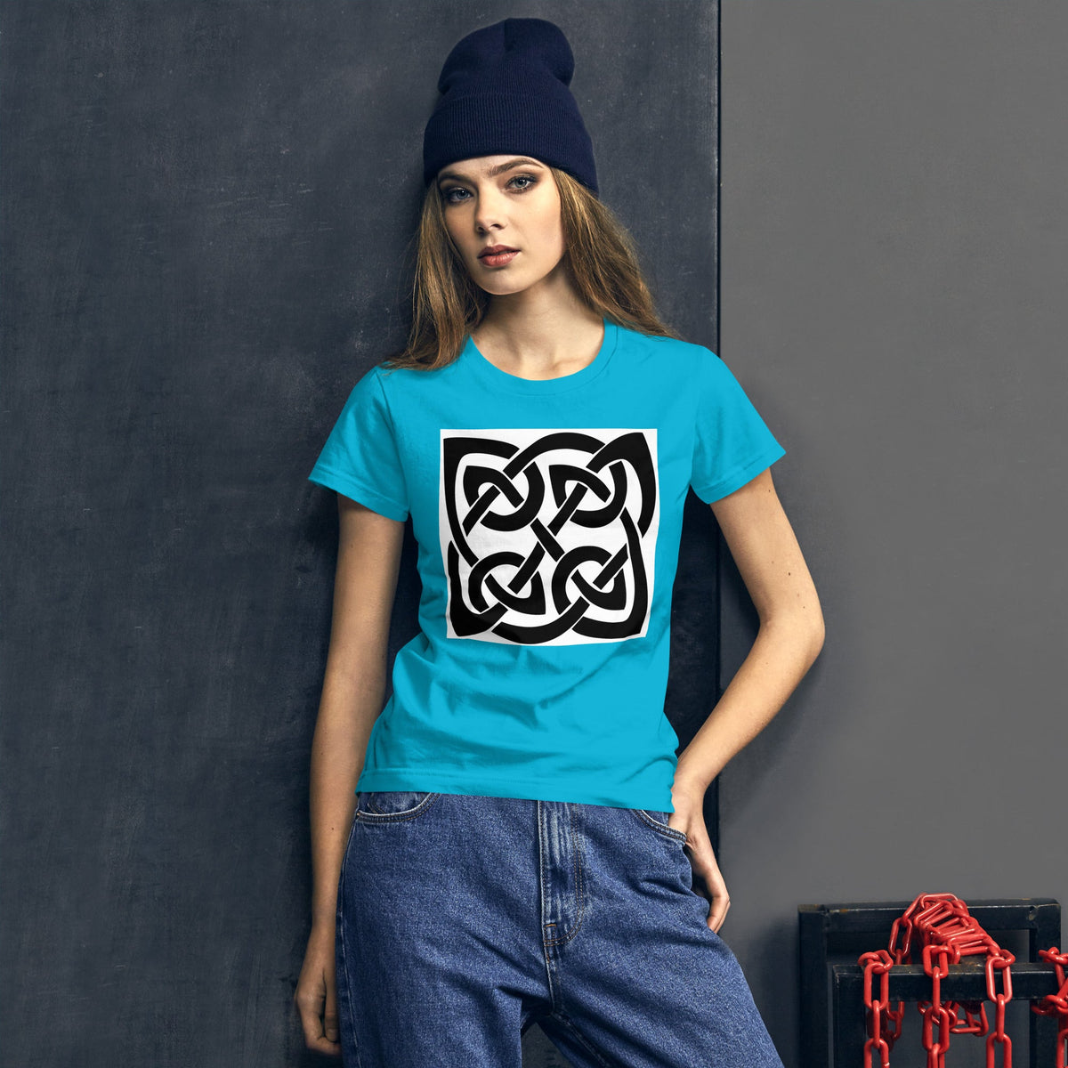 Front Celtic Knot Women's Short Sleeve T-shirt Plus Size up to 2XL Tshirt #MzKittyz #NikkiDKatArt