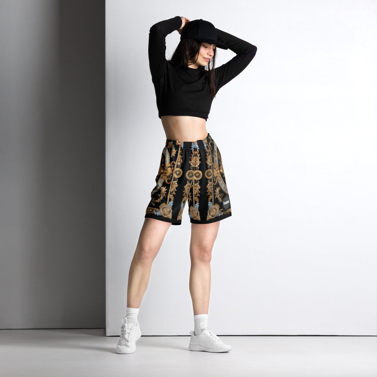 Front Signature Scarf Design Unisex mesh shorts #MzKittyz #NikkiDKatArt