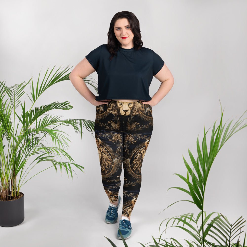 Front Italian Leo All-Over Print Plus Size Leggings Leggings #MzKittyz #NikkiDKatArt