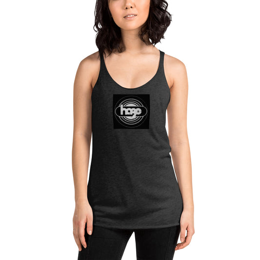 Front Vintage 'haze records' logo Women's Racerback Tank #MzKittyz #NikkiDKatArt