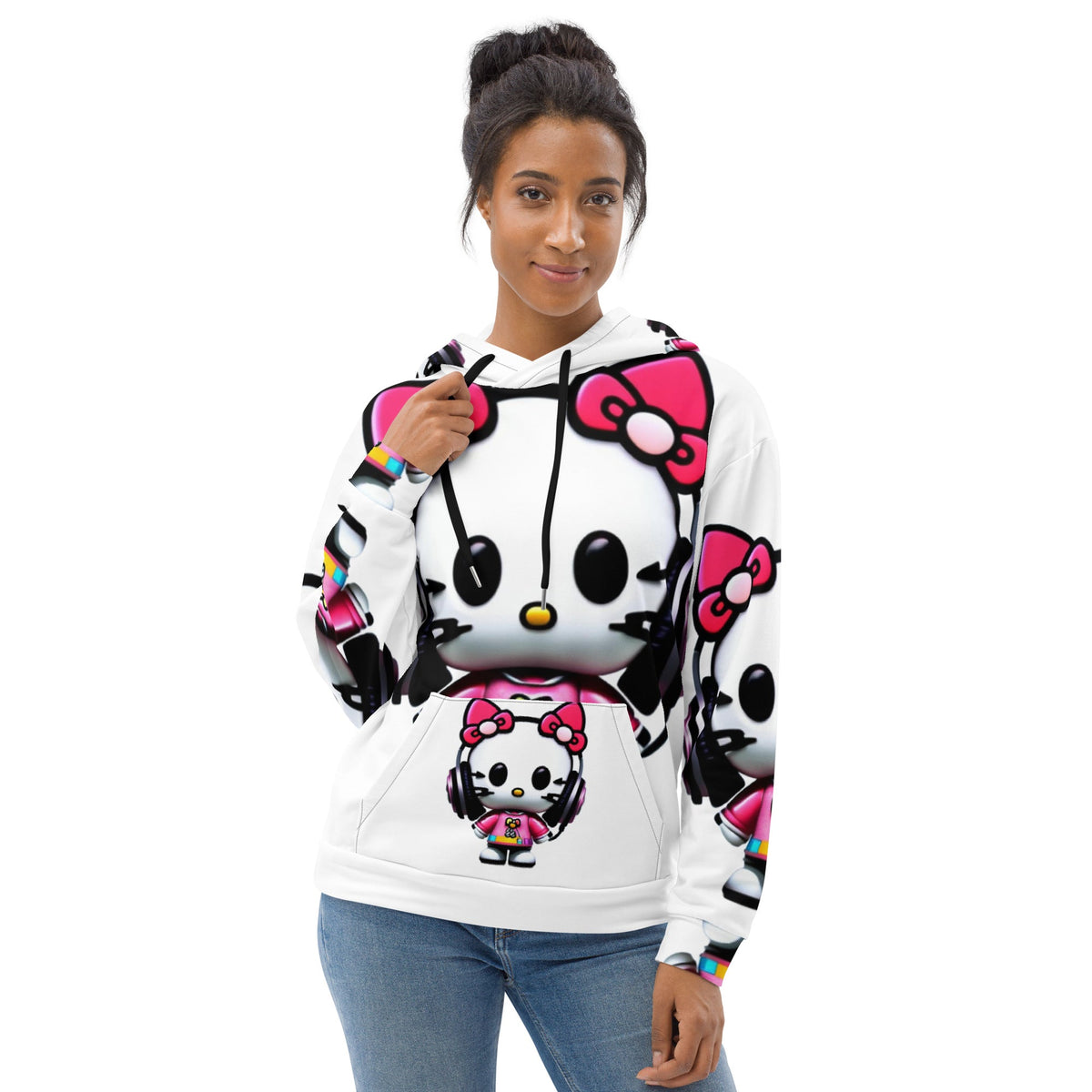Front Mz Dj Kittyz Pop Unisex Hoodie Hoodie #MzKittyz #NikkiDKatArt