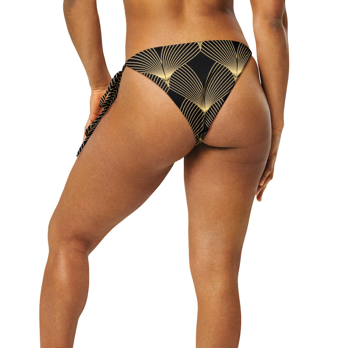 Front Deco Art Signature recycled string bikini bottom #MzKittyz #NikkiDKatArt