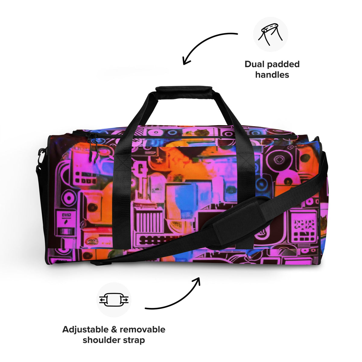 Front DJ Love Duffle bag Duffel #MzKittyz #NikkiDKatArt
