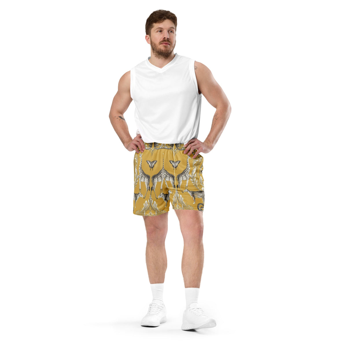 Front Animal Farm Signature Unisex mesh shorts Plus Size up to 6XL #MzKittyz #NikkiDKatArt