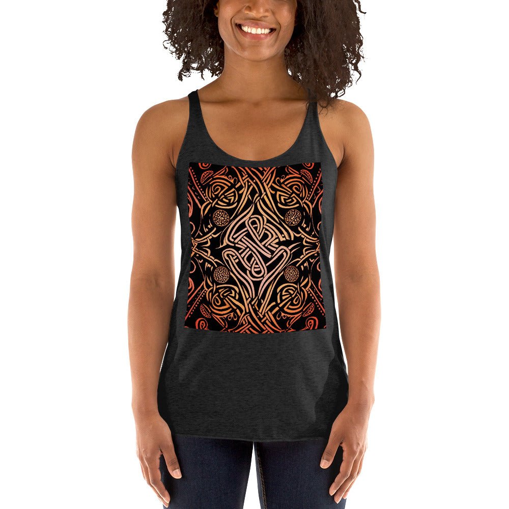 Front Celtic Sunrise Women's Racerback Tank Tank, Racerback #MzKittyz #NikkiDKatArt