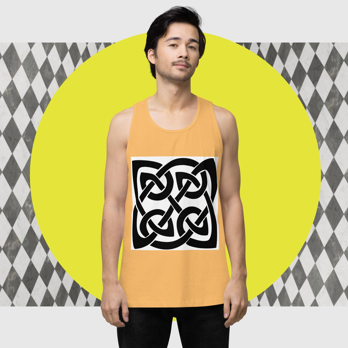 Front Celtic Knot, Men’s premium tank top Tank #MzKittyz #NikkiDKatArt
