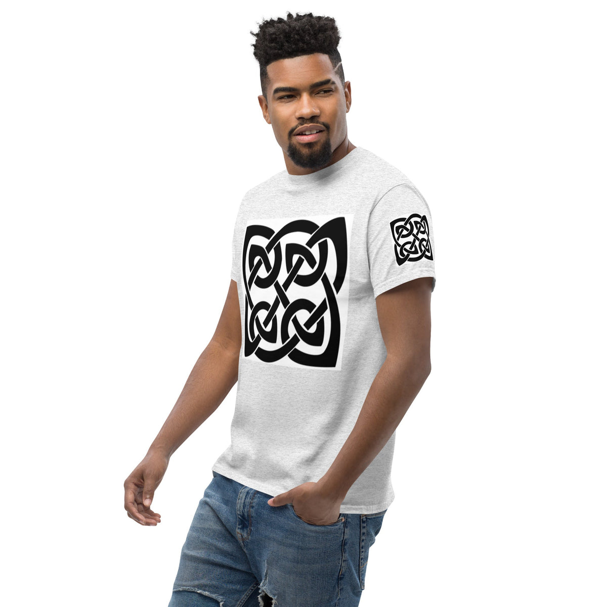 Front Celtic Knot Men's Classic White Tee t-shirt #MzKittyz #NikkiDKatArt