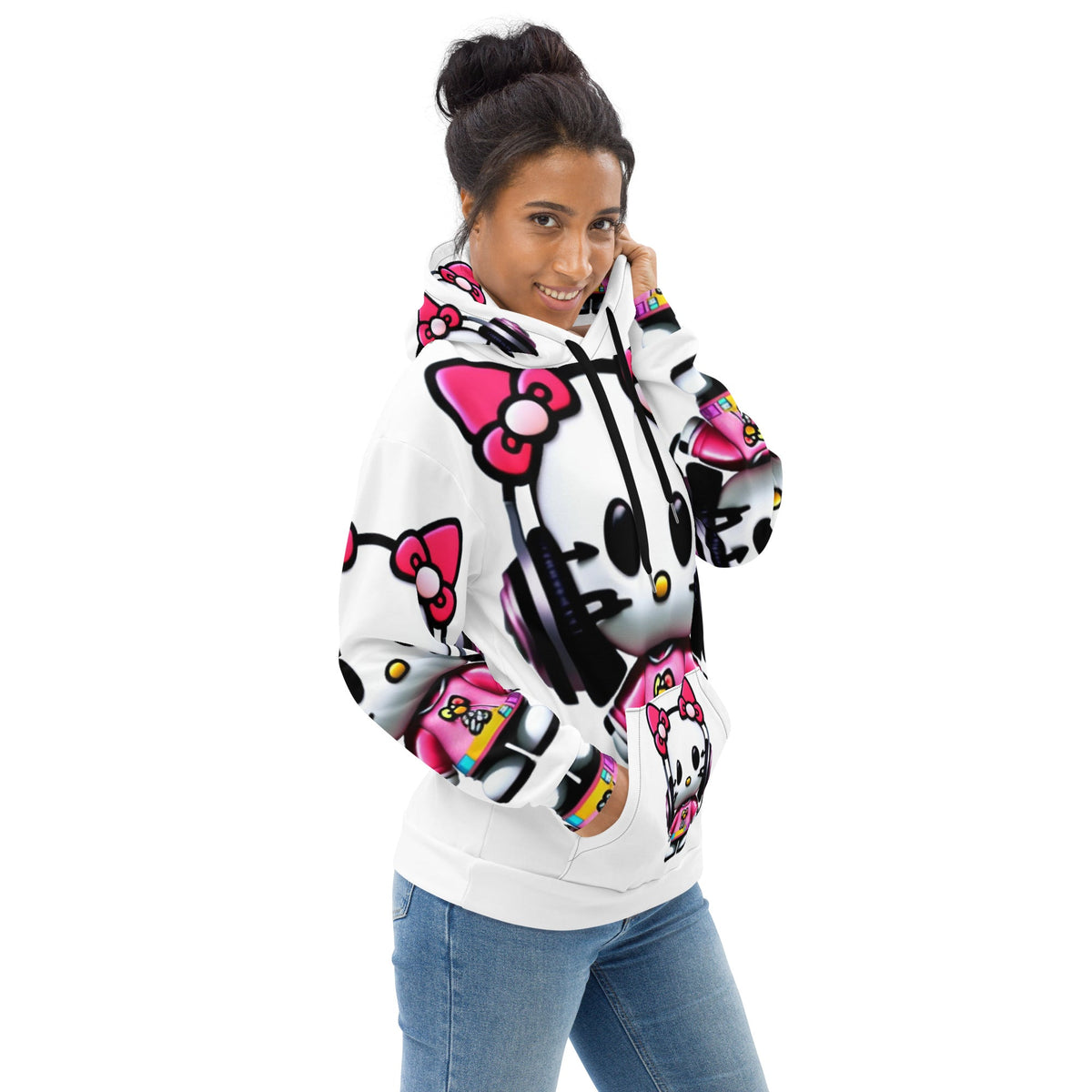 Front Mz Dj Kittyz Pop Unisex Hoodie Hoodie #MzKittyz #NikkiDKatArt