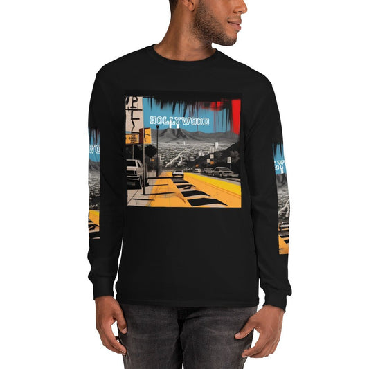 Front Basquiat Hollywood Pop Life Unisex Long Sleeve Shirt Tshirt, LongSleeve #MzKittyz #NikkiDKatArt