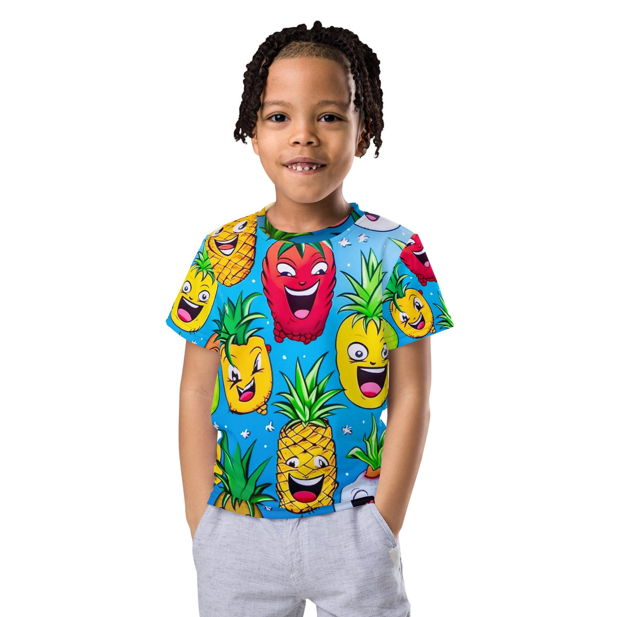 Front U So Funny Pineapple Kids crew neck t-shirt Tshirt, Kids #MzKittyz #NikkiDKatArt