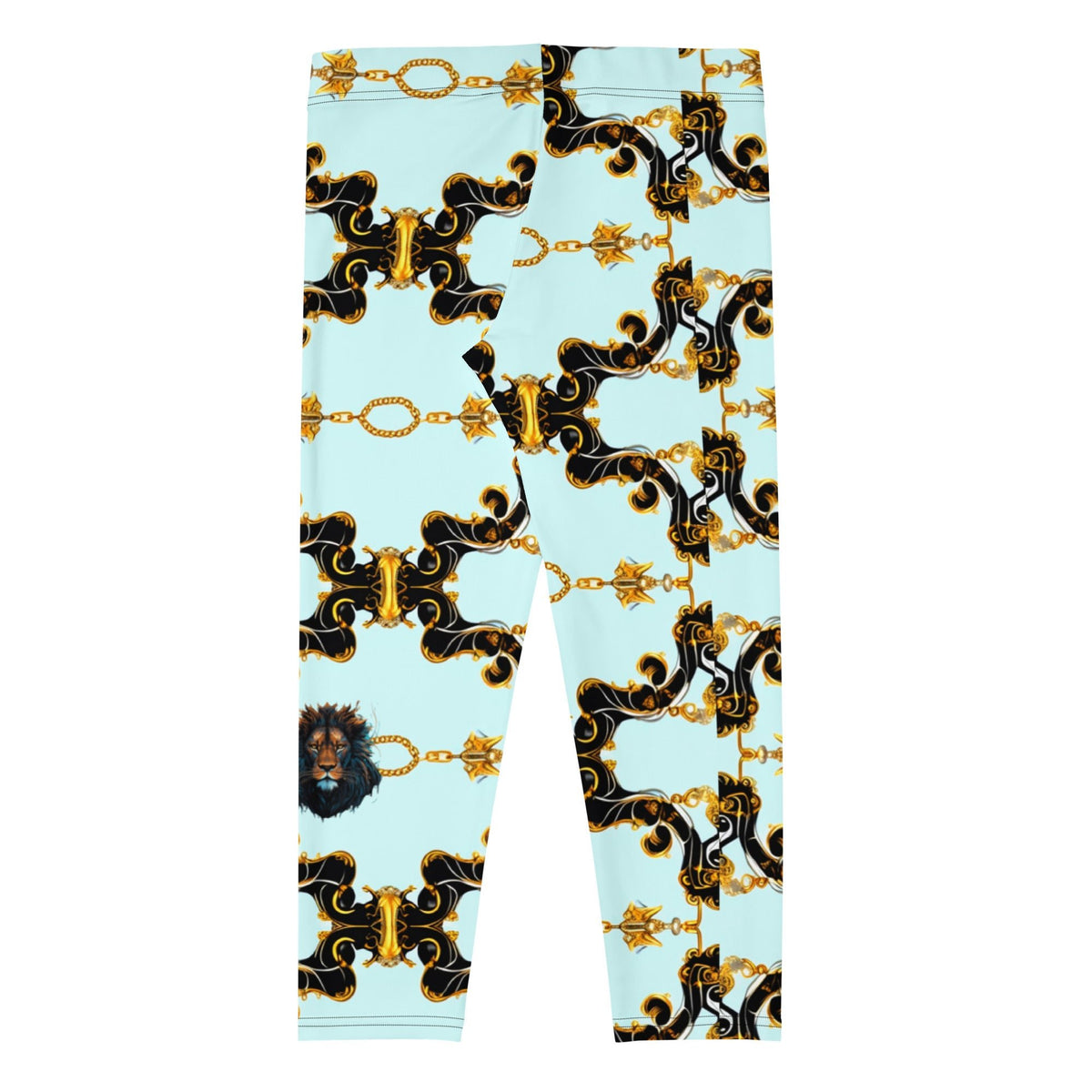 Front Aqua Baroque Signature Women's Capri Leggings Leggings, Capri #MzKittyz #NikkiDKatArt