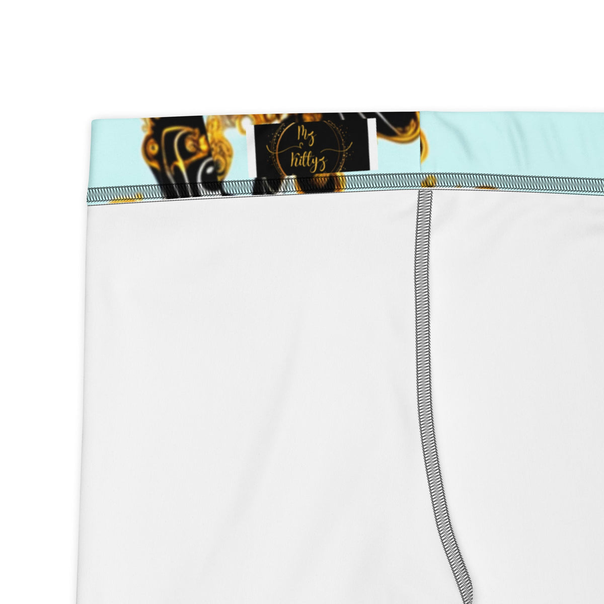 Front Aqua Baroque Signature Women's Capri Leggings Leggings, Capri #MzKittyz #NikkiDKatArt