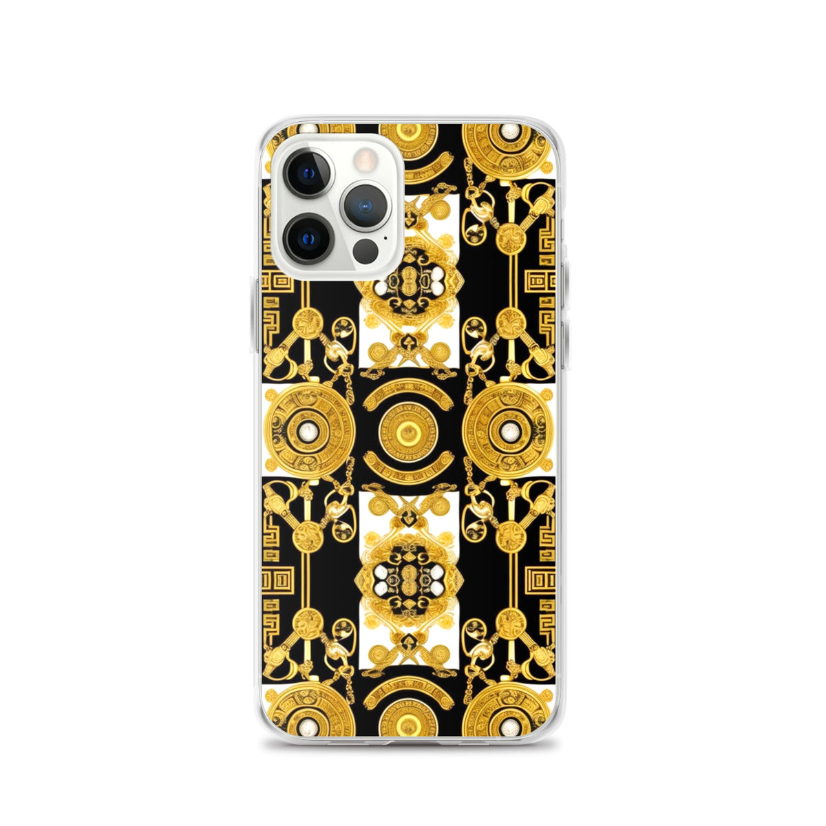 Front Baroque Gold & Black Coins Signature Clear Case for iPhone® iPhone, Clear Case #MzKittyz #NikkiDKatArt