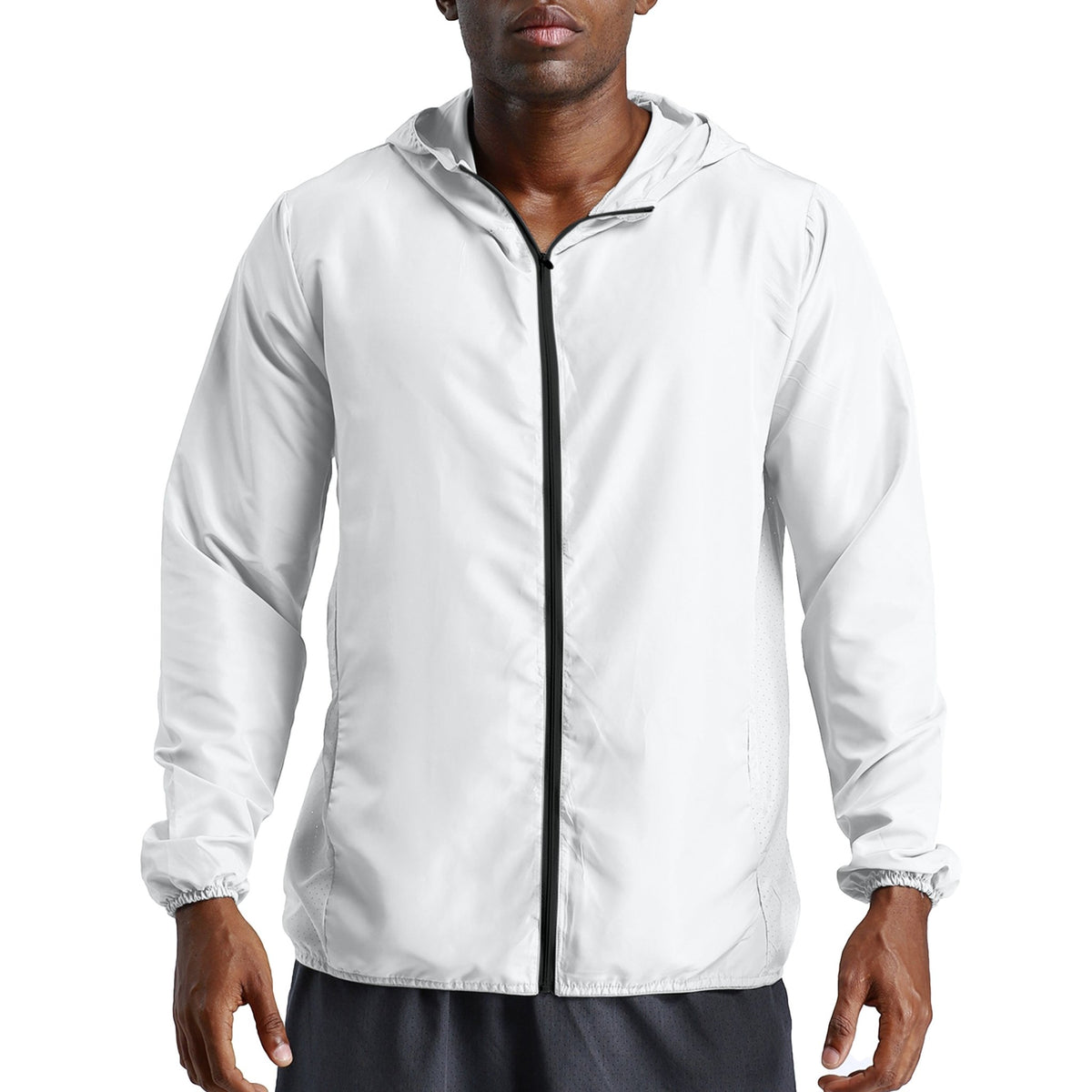 Front "Basquiat Inspired U- Man" - Men's Softness Sports Hoodie Jacket w/Zipper #MzKittyz #NikkiDKatArt