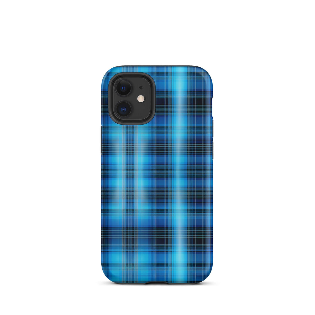 Front Blue Plaid Signature Design - Tough Case for iPhone® Tough #MzKittyz #NikkiDKatArt