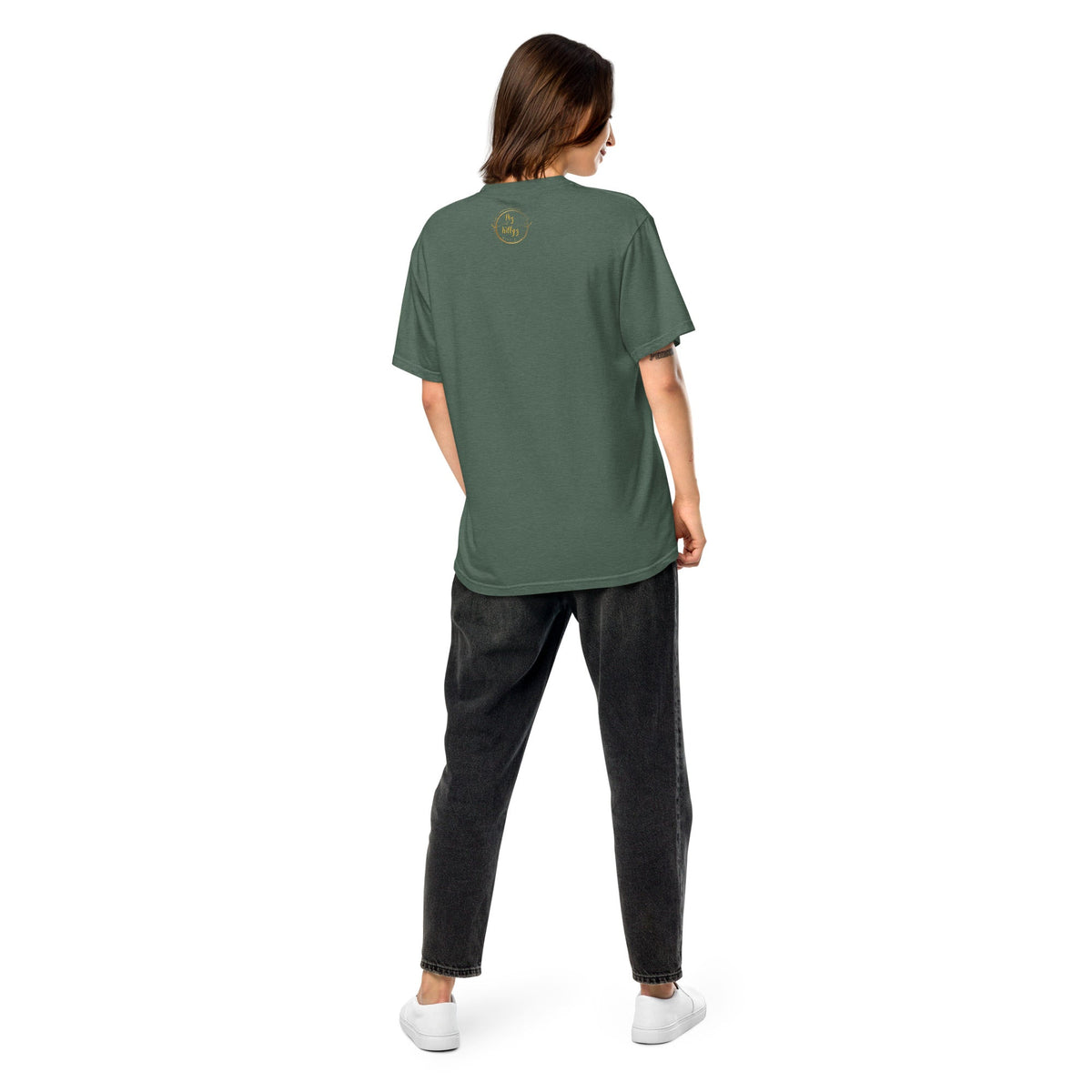 Front Celtic Knot Designs Embroidered- Unisex, garment-dyed Heavyweight T-shirt #MzKittyz #NikkiDKatArt