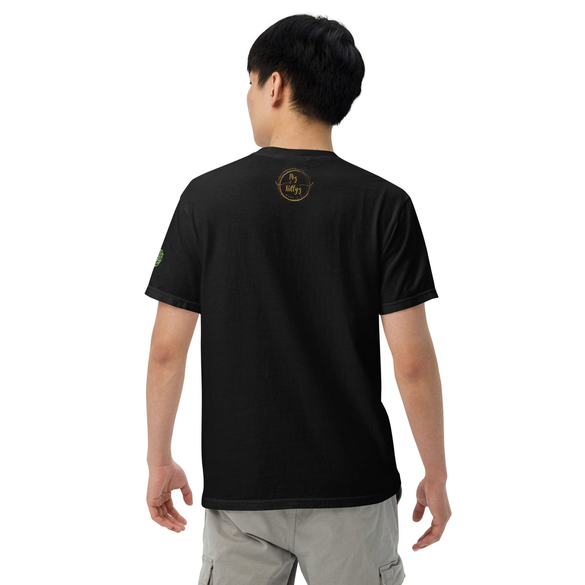 Front Celtic Knot Designs Embroidered- Unisex, garment-dyed Heavyweight T-shirt #MzKittyz #NikkiDKatArt