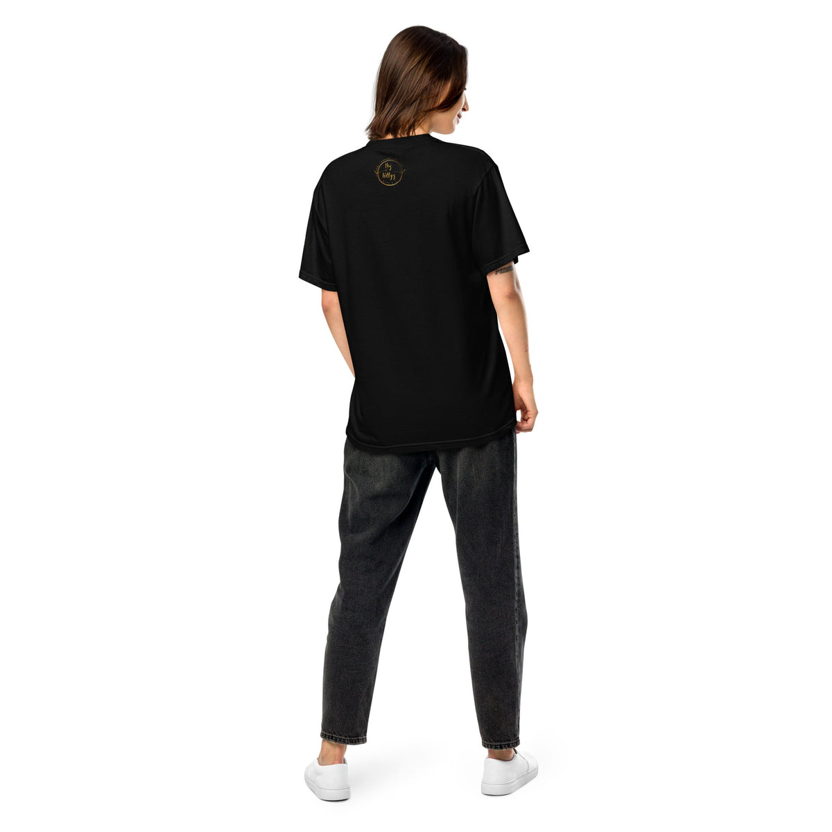 Front Celtic Knot Designs Embroidered- Unisex, garment-dyed Heavyweight T-shirt #MzKittyz #NikkiDKatArt