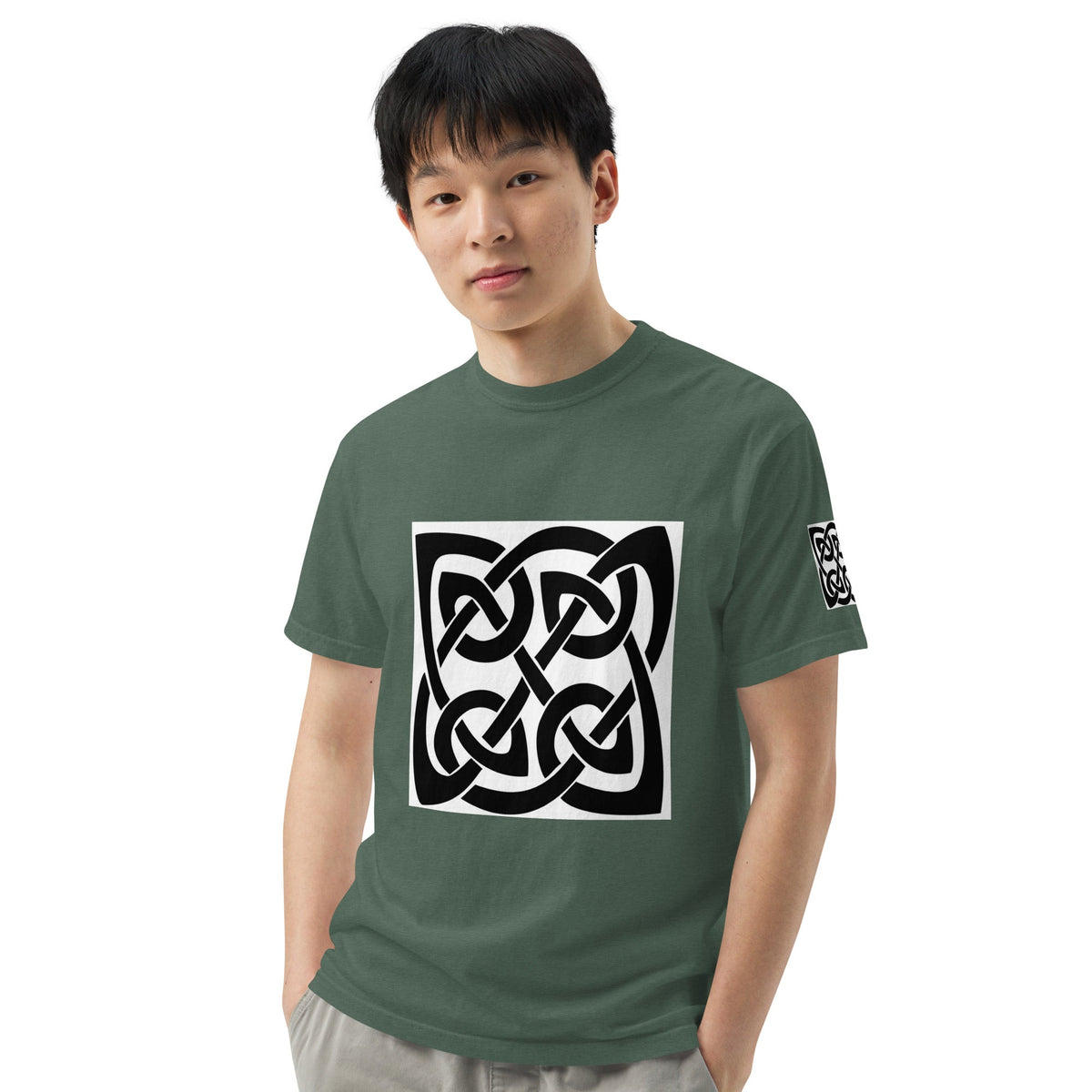 Front Celtic Knot Unisex garment-dyed Heavyweight T-shirt - 100% Cotton - up to 4XL #MzKittyz #NikkiDKatArt