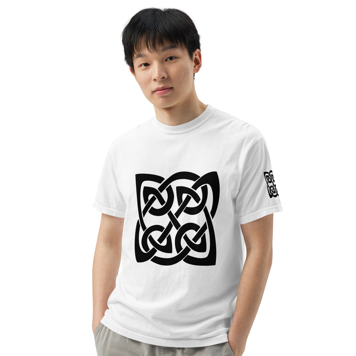 Front Celtic Knot Unisex garment-dyed Heavyweight T-shirt - 100% Cotton - up to 4XL #MzKittyz #NikkiDKatArt