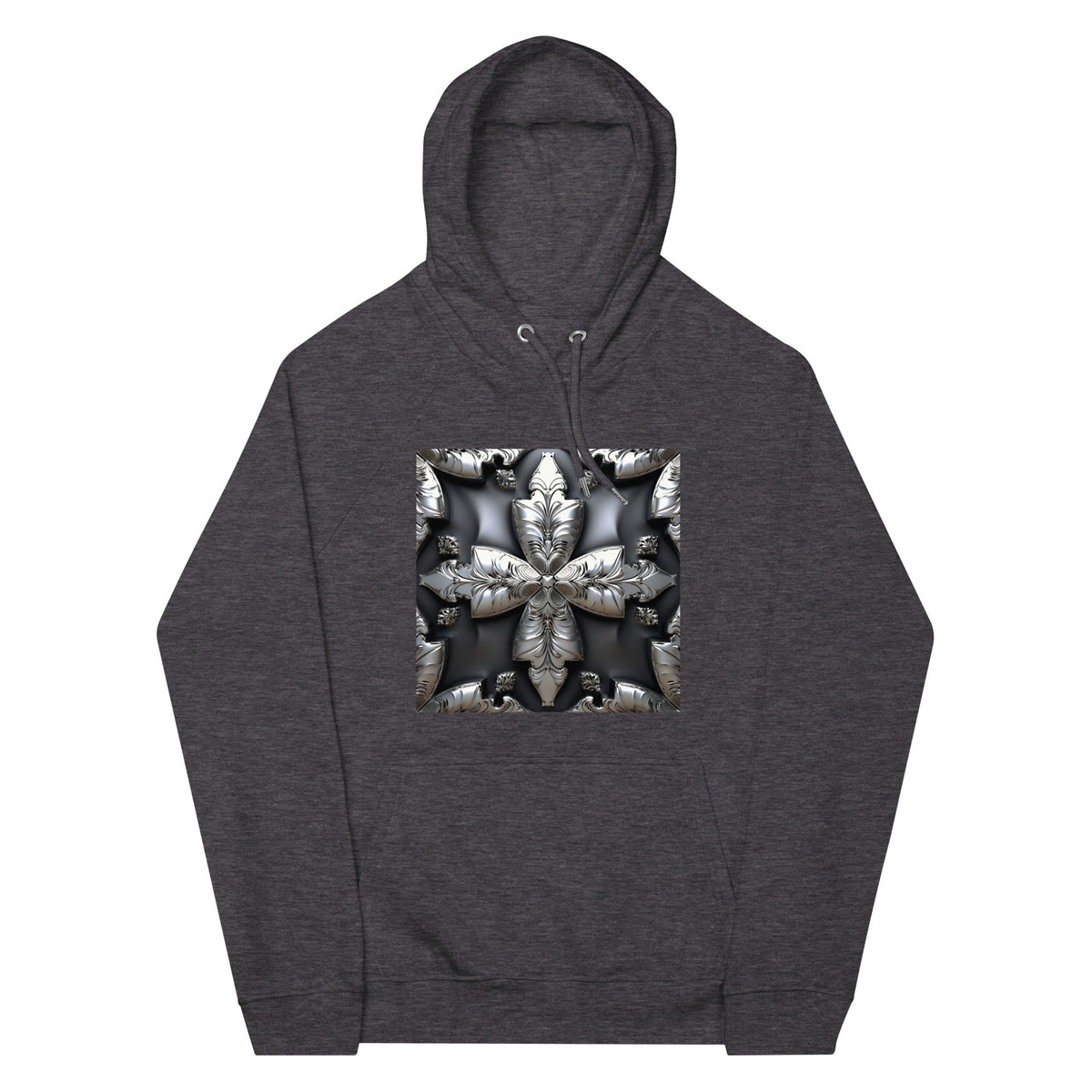 Front Chrome Cross Unisex Eco Raglan Hoodie \ XS to 3XL #MzKittyz #NikkiDKatArt