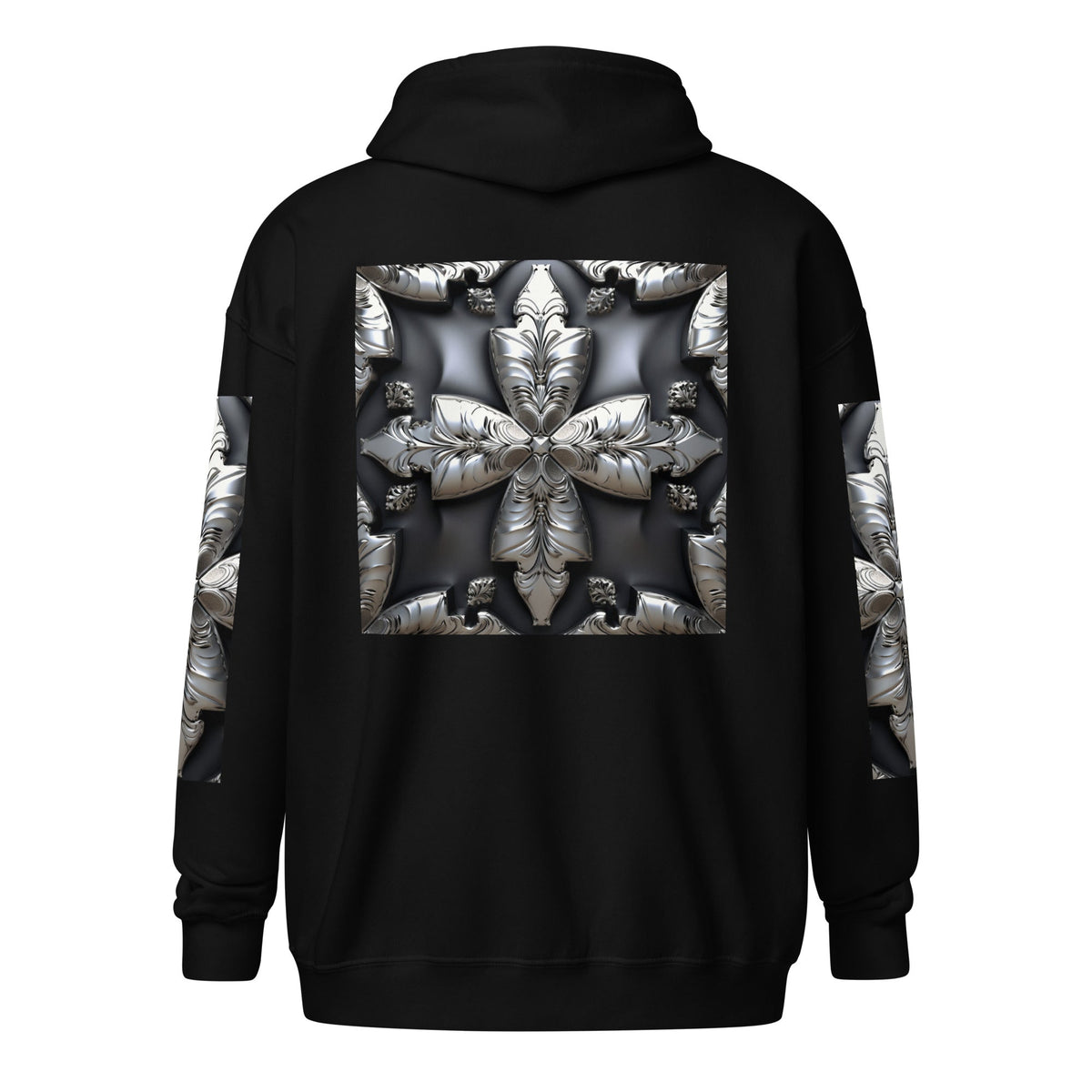 Front Chrome Cross Unisex Heavy Blend Zip Hoodie | Sizes Up to 5XL #MzKittyz #NikkiDKatArt