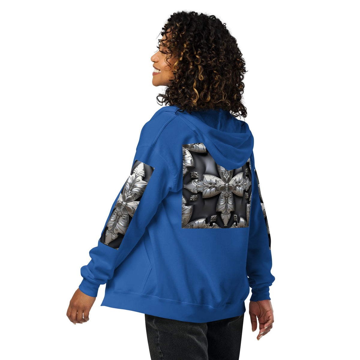 Front Chrome Cross Unisex Heavy Blend Zip Hoodie | Sizes Up to 5XL #MzKittyz #NikkiDKatArt