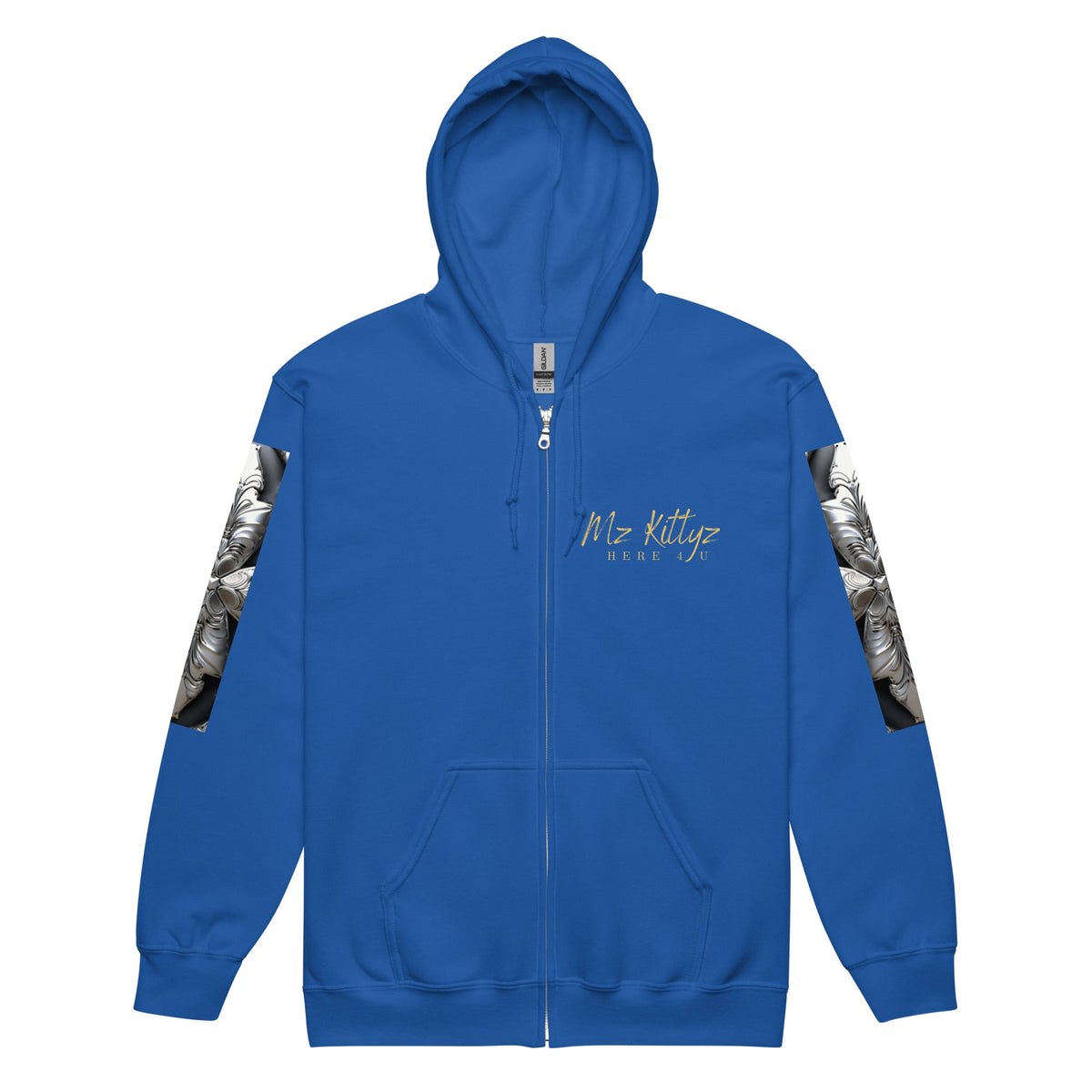 Front Chrome Cross Unisex Heavy Blend Zip Hoodie | Sizes Up to 5XL #MzKittyz #NikkiDKatArt