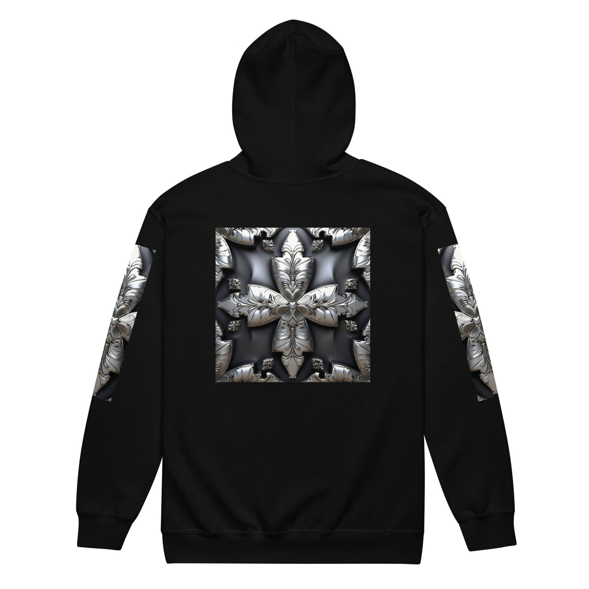 Front Chrome Cross Unisex Heavy Blend Zip Hoodie | Sizes Up to 5XL #MzKittyz #NikkiDKatArt