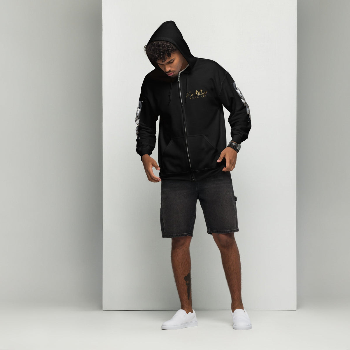 Front Chrome Cross Unisex Heavy Blend Zip Hoodie | Sizes Up to 5XL #MzKittyz #NikkiDKatArt
