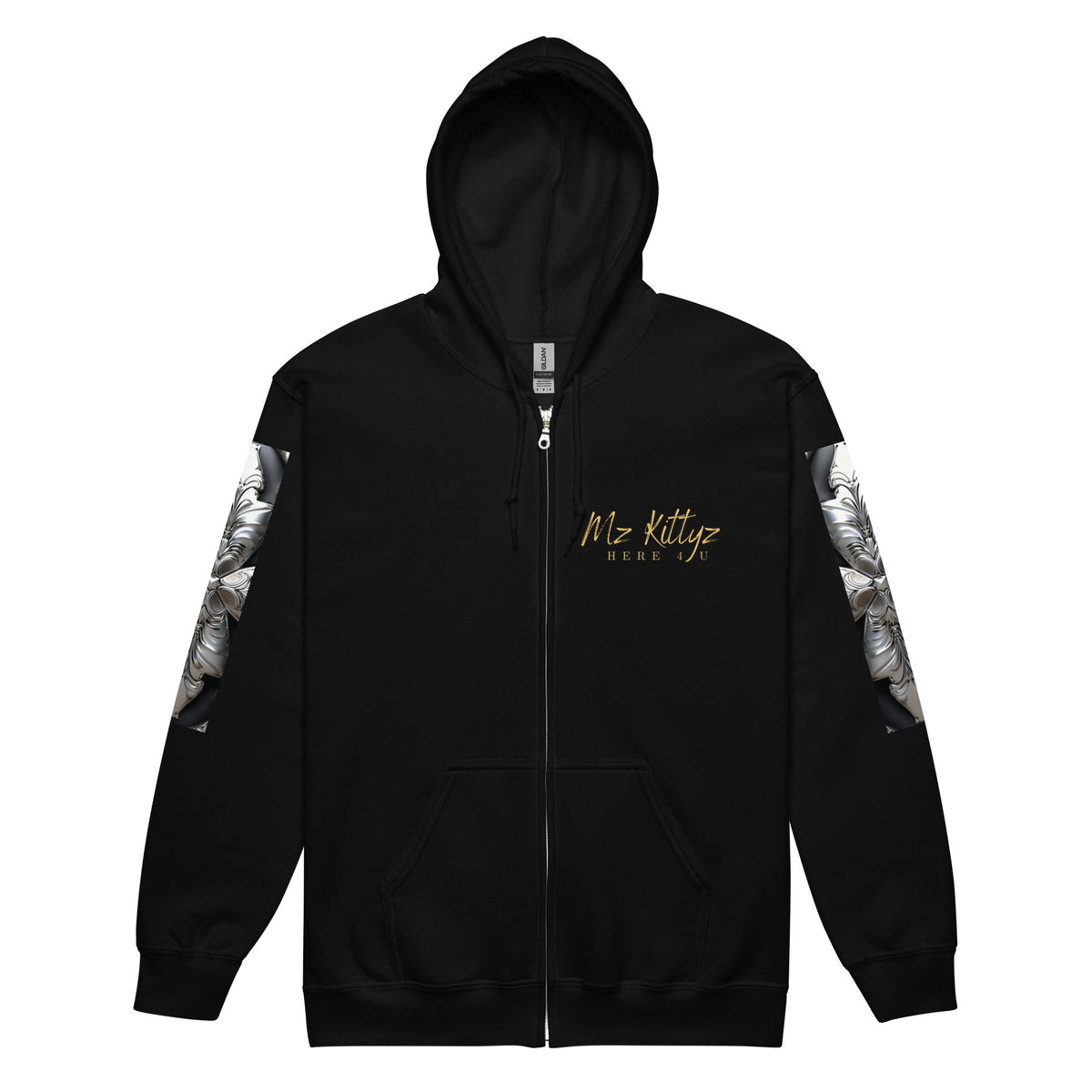 Front Chrome Cross Unisex Heavy Blend Zip Hoodie | Sizes Up to 5XL #MzKittyz #NikkiDKatArt