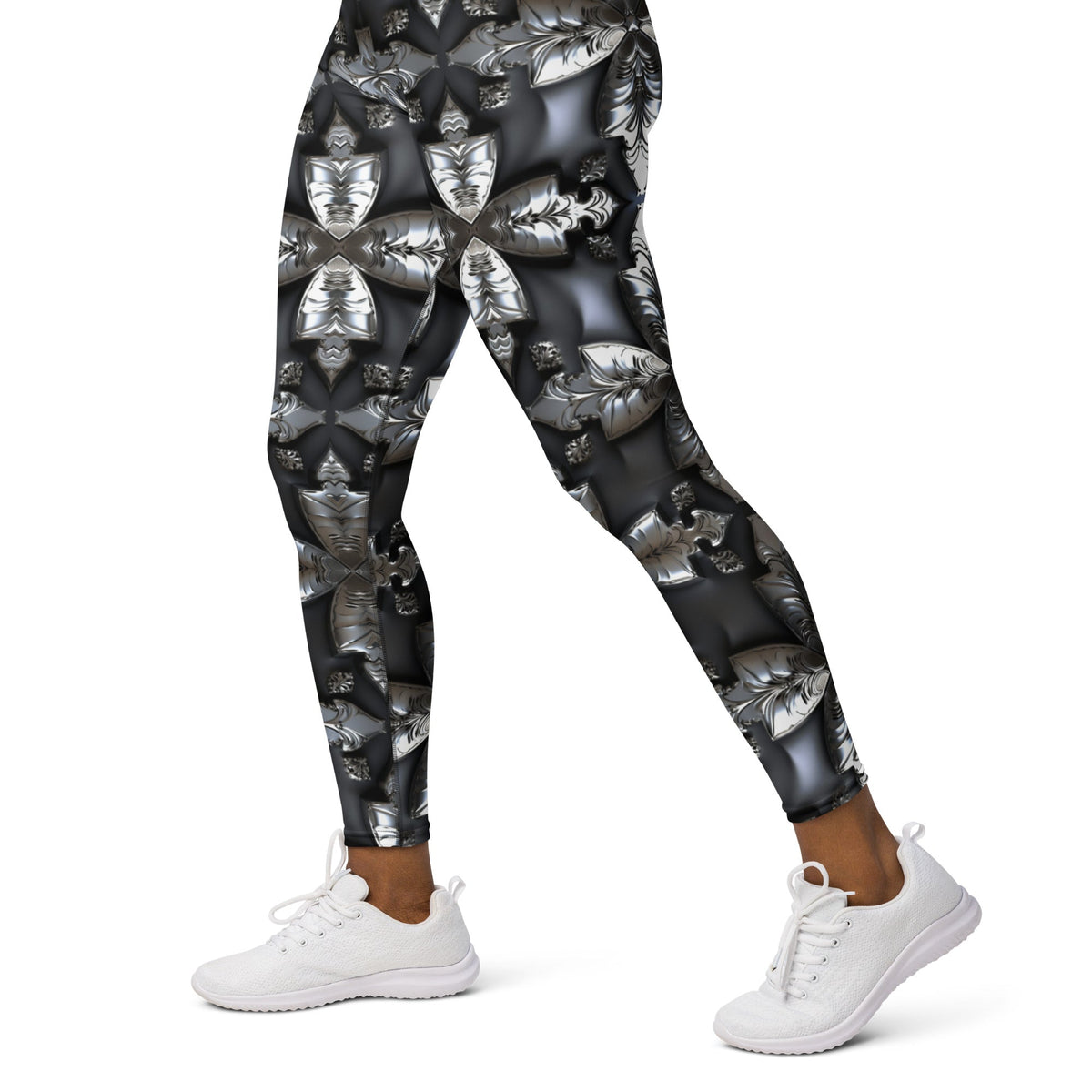 Front Chrome Cross Yoga Leggings #MzKittyz #NikkiDKatArt