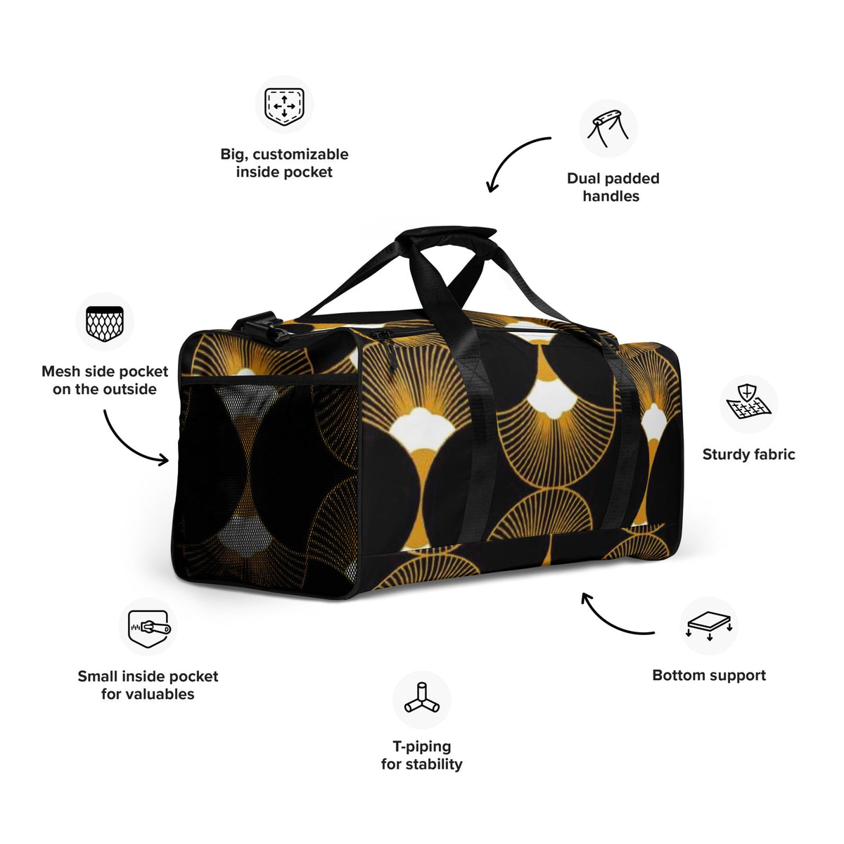 Front Deco Art Fan Design - Duffle Bag #MzKittyz #NikkiDKatArt