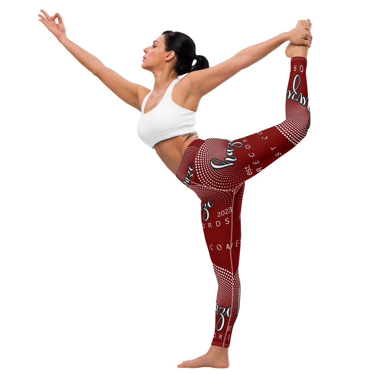 Front haze 2023 logo Yoga Leggings Yoga Leggings #MzKittyz #NikkiDKatArt