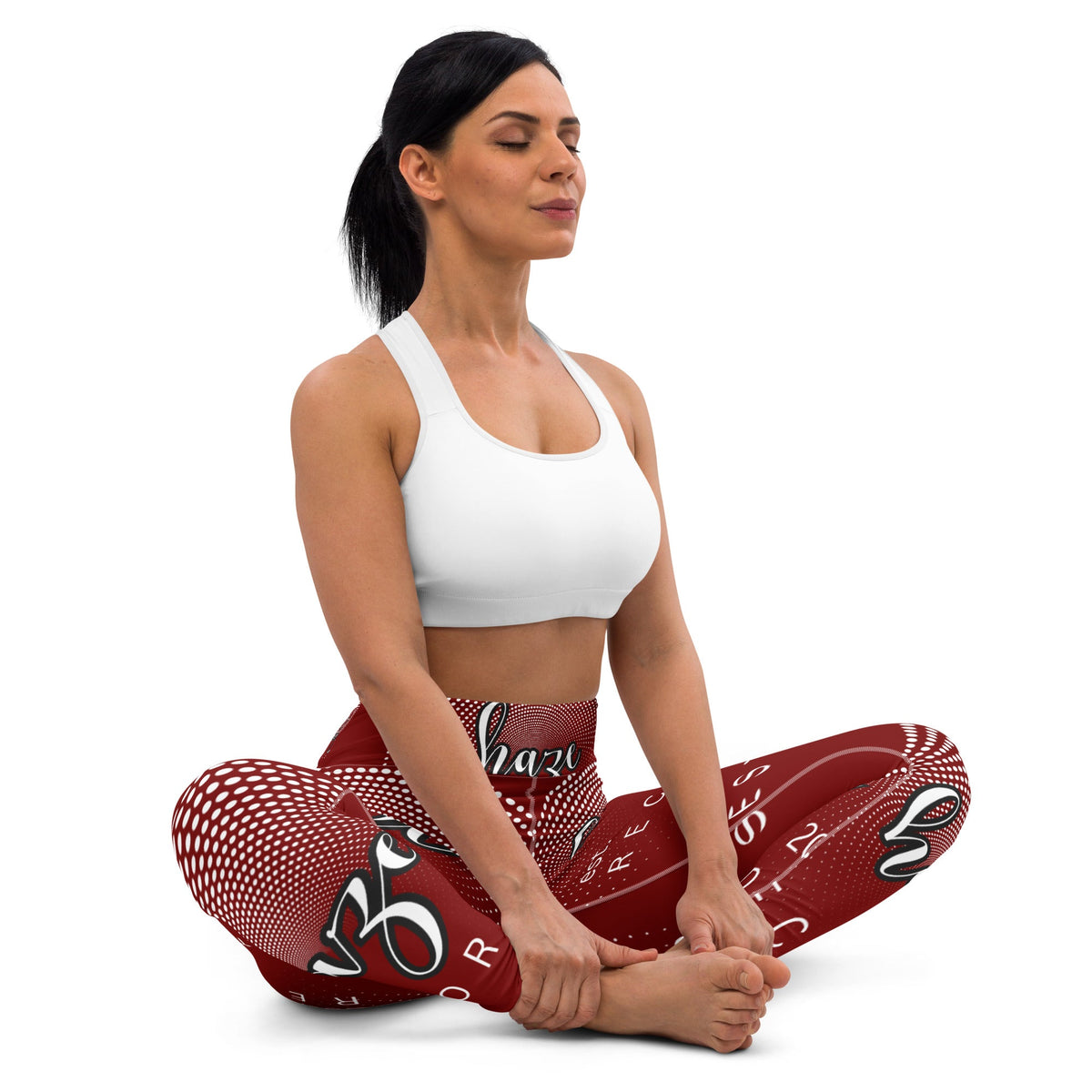 Front haze 2023 logo Yoga Leggings Yoga Leggings #MzKittyz #NikkiDKatArt