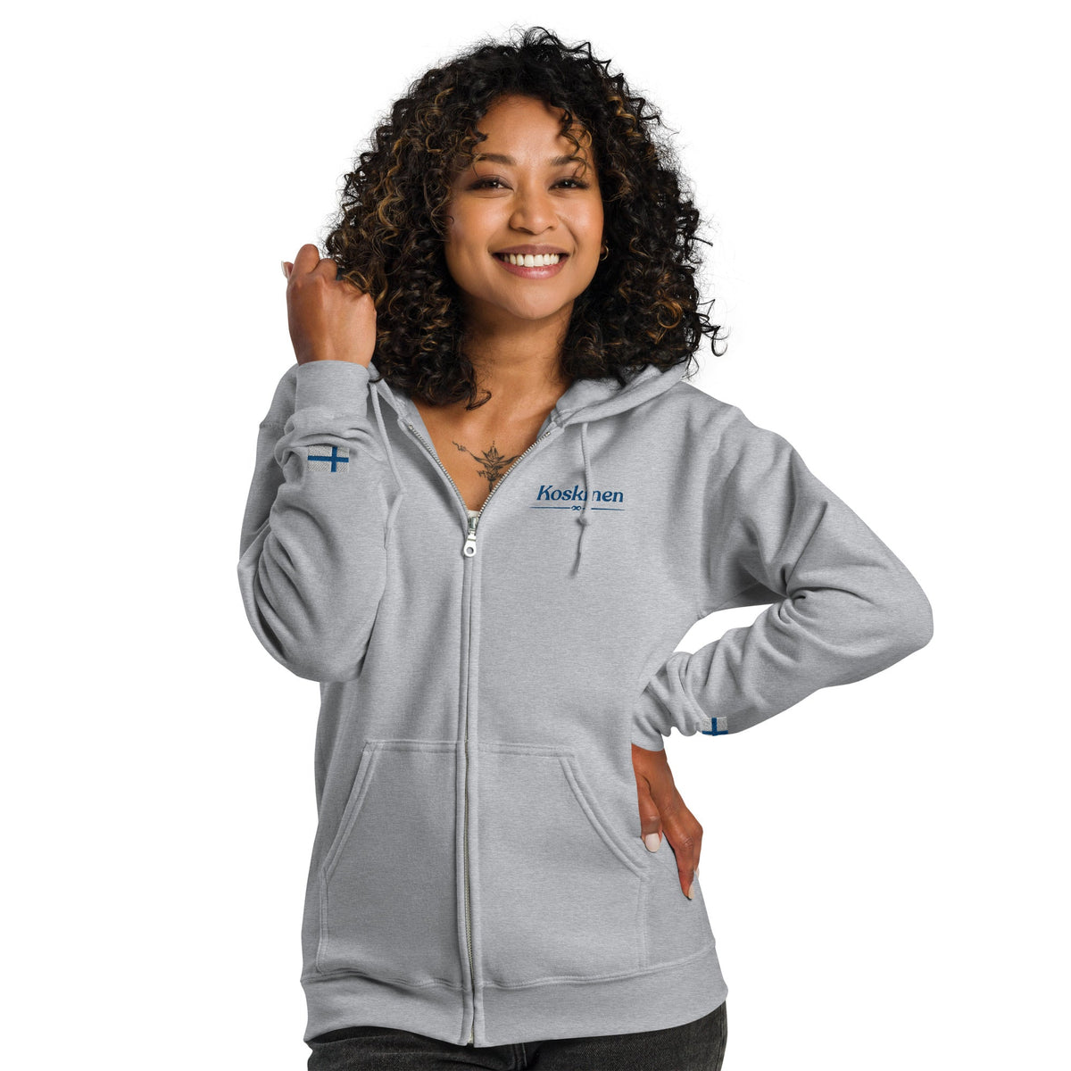 Front Koskinen Family Crest Unisex Heavy Blend Zip Hoodie Hoodie #MzKittyz #NikkiDKatArt