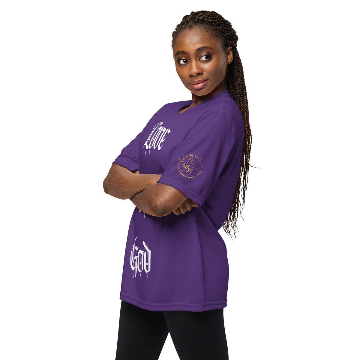 Front "Love is God, God is Love" Unisex performance Crew Neck T-shirt Tshirt, Moisture Wicking - Unisex #MzKittyz #NikkiDKatArt
