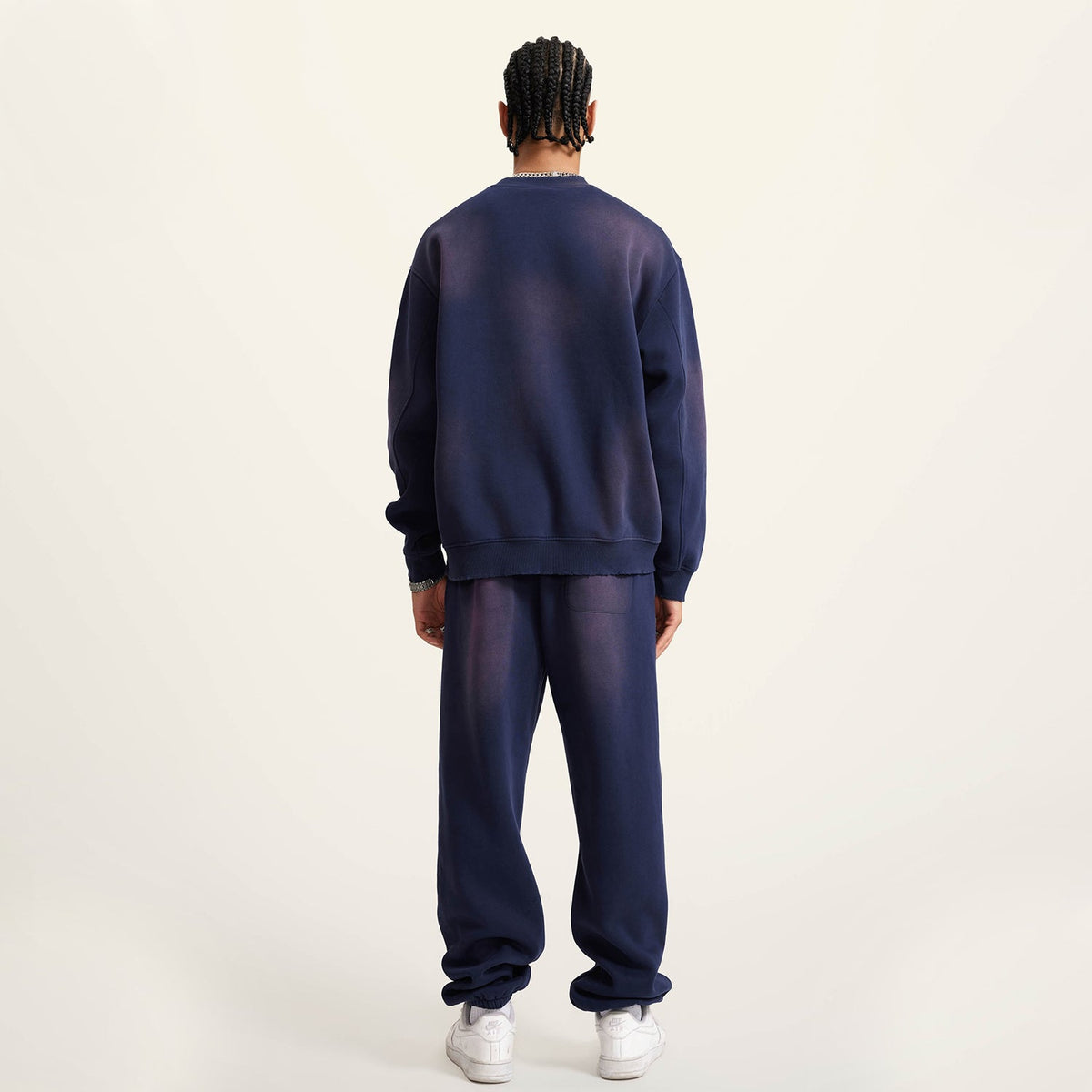 Front Mz Kittyz Bearz Bear - (Royal Blue)Streetwear Unisex Monkey Washed Dyed Fleece Pullover #MzKittyz #NikkiDKatArt