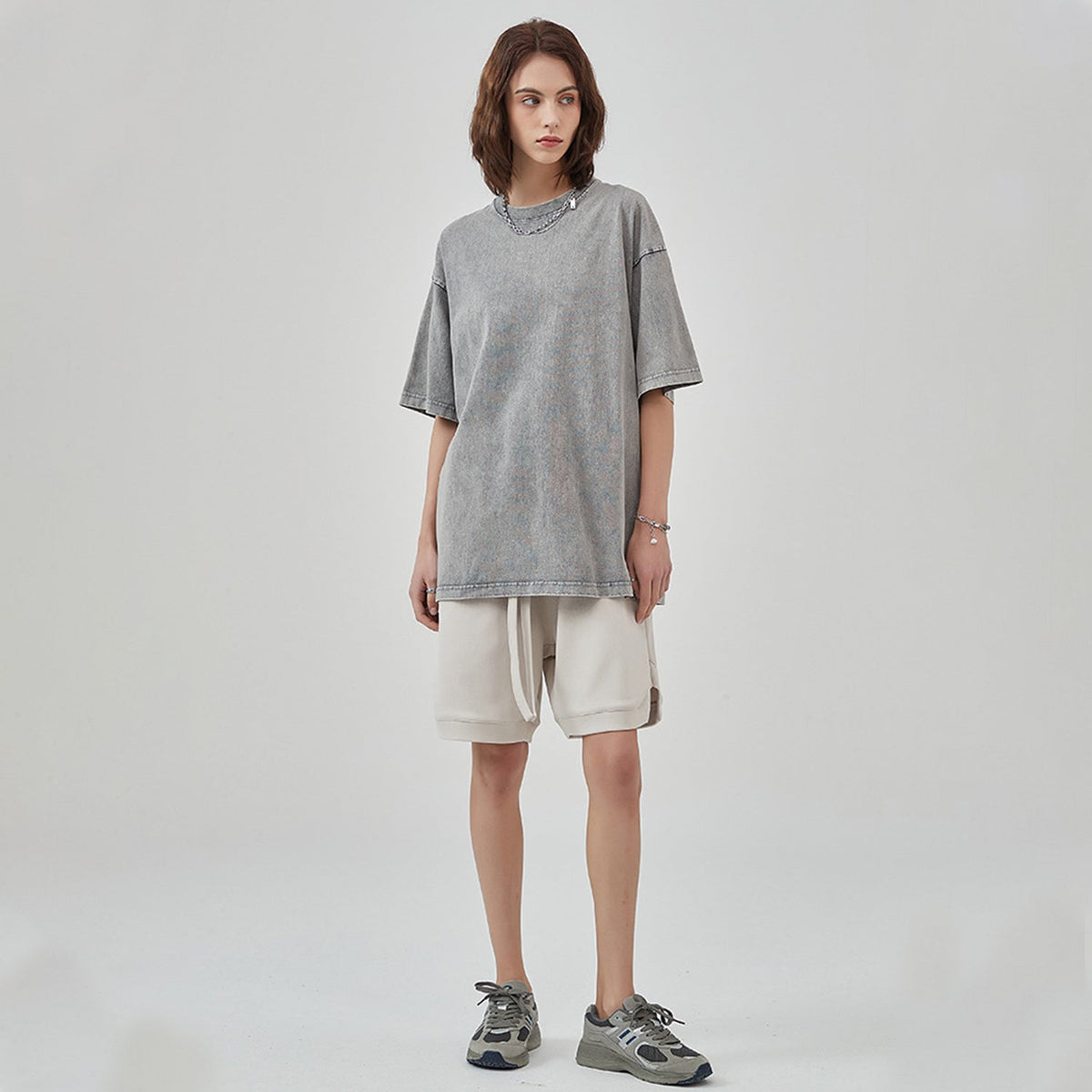 Front Rain Music Dj Kittyz - Streetwear Unisex Oversized Snow Wash T-Shirt | Up to 2XL - 7 colors - Front & Back Print #MzKittyz #NikkiDKatArt