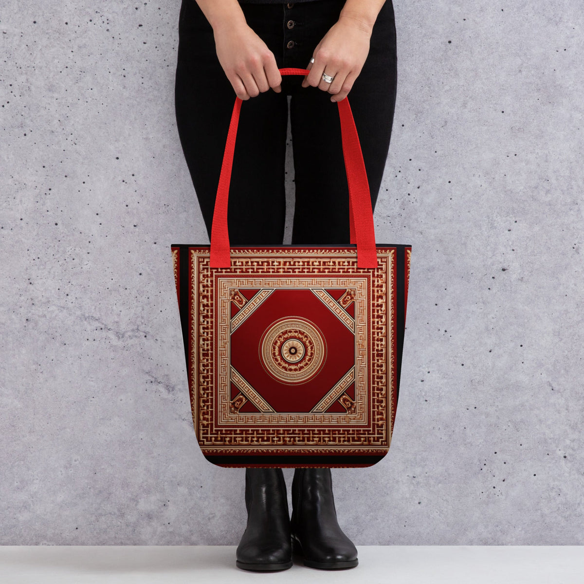 Front Red Renaissance Tote Bag Tote Bag #MzKittyz #NikkiDKatArt