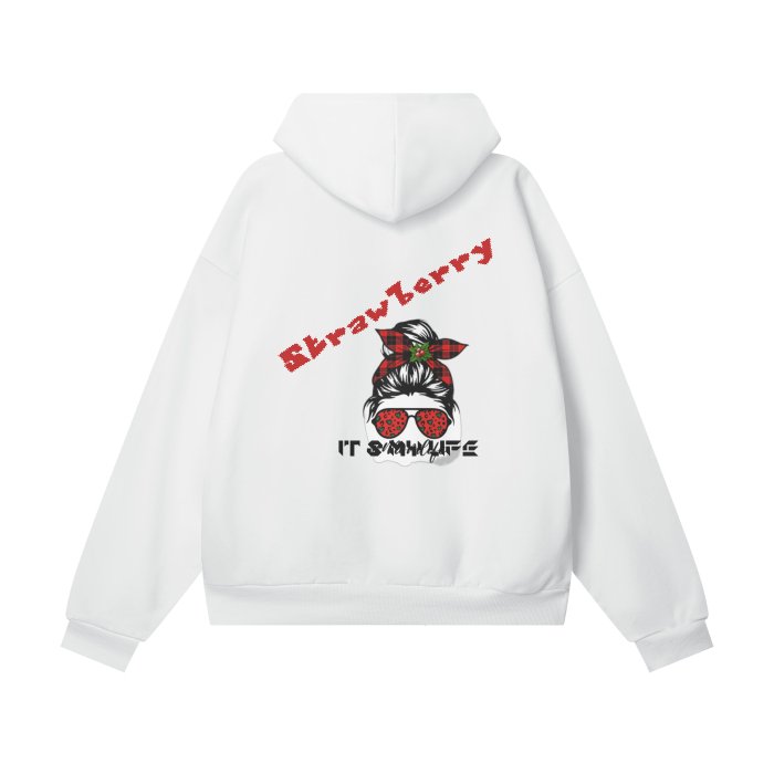 Front Streetwear Unisex Heavyweight 460G Fleece Oversized Hidden Pocket Hoodie #MzKittyz #NikkiDKatArt